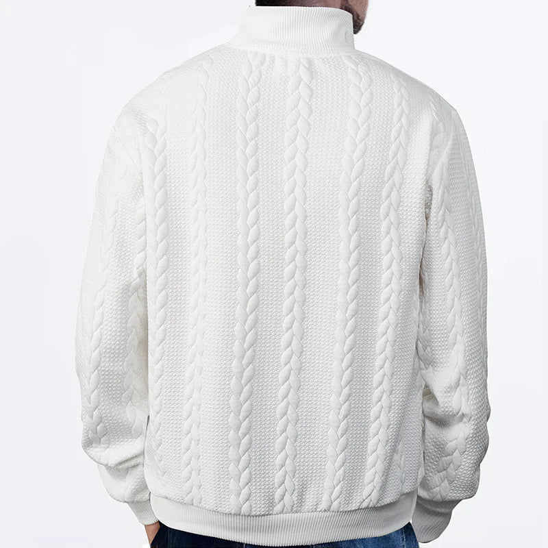 Cozy Cable Knit Crew Neck Pullover Sweater