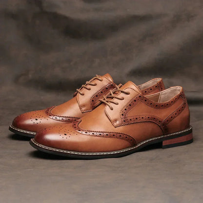 Classic Black Leather Oxford Dress Shoes