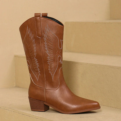 Classic Rugged Cowboy Riding Boots