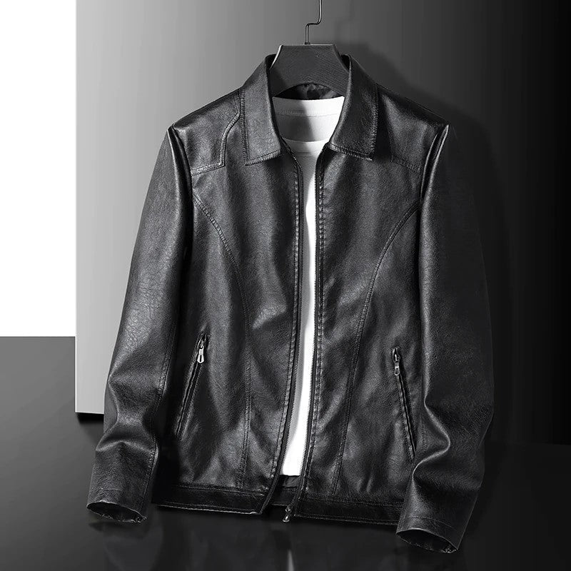 Rugged Motorcycle Leather Coat
