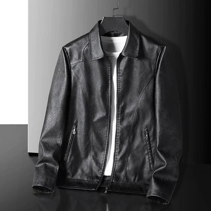 Rugged Motorcycle Leather Coat