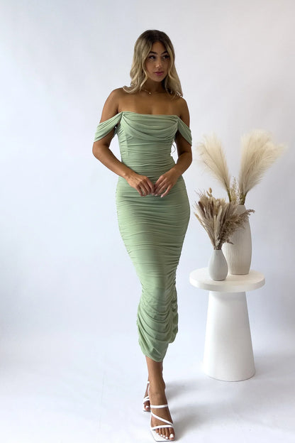Elegant Long Off Shoulder Evening Gown Dress