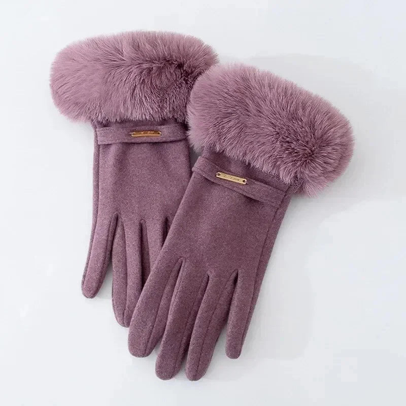 Warm Faux Fur Lined Women's Gloves