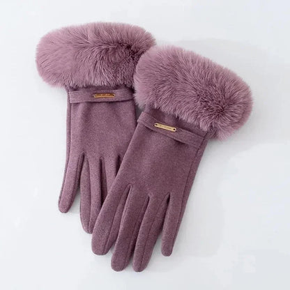 Warm Faux Fur Lined Women's Gloves