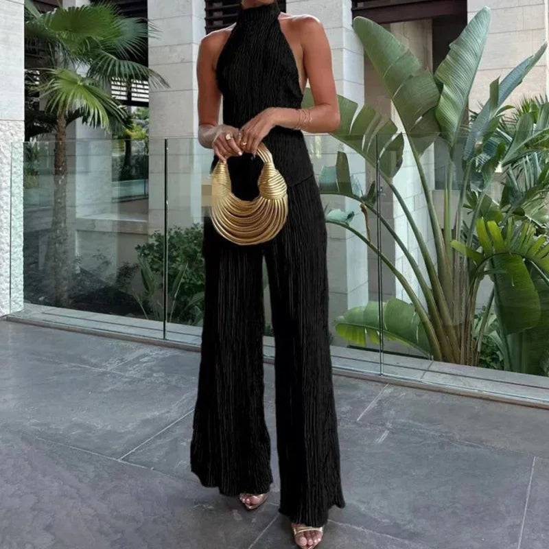 Women's Backless Jumpsuit Wide Leg Comfortable Summer Dress