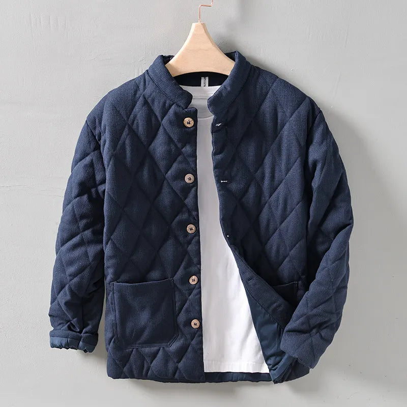 Padded Quilted Coat | Classic Button Down Jacket