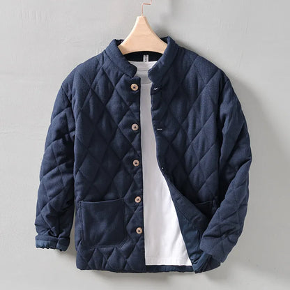 Padded Quilted Coat | Classic Button Down Jacket