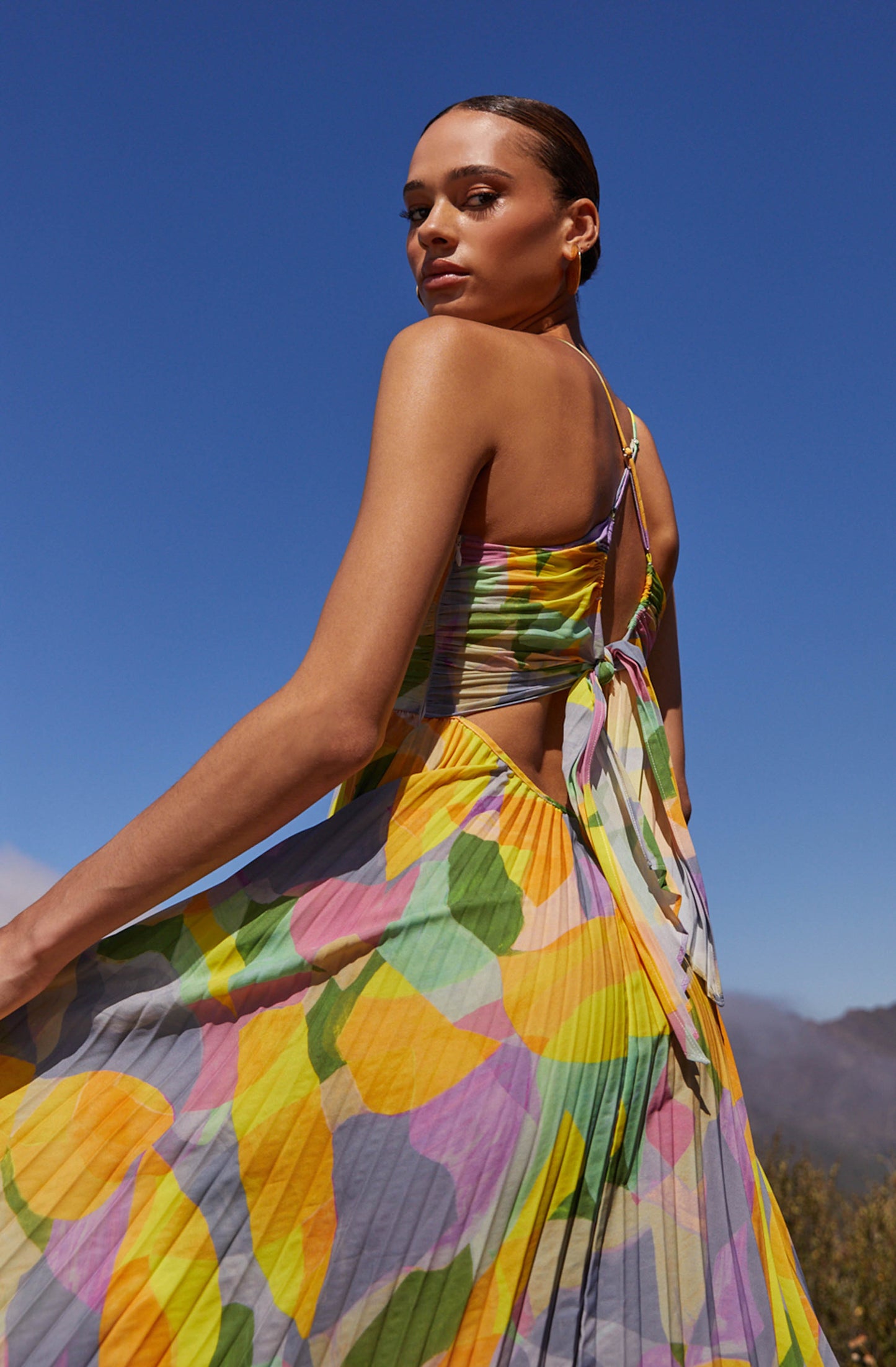 Flowy Long Floral Print Maxi Dress