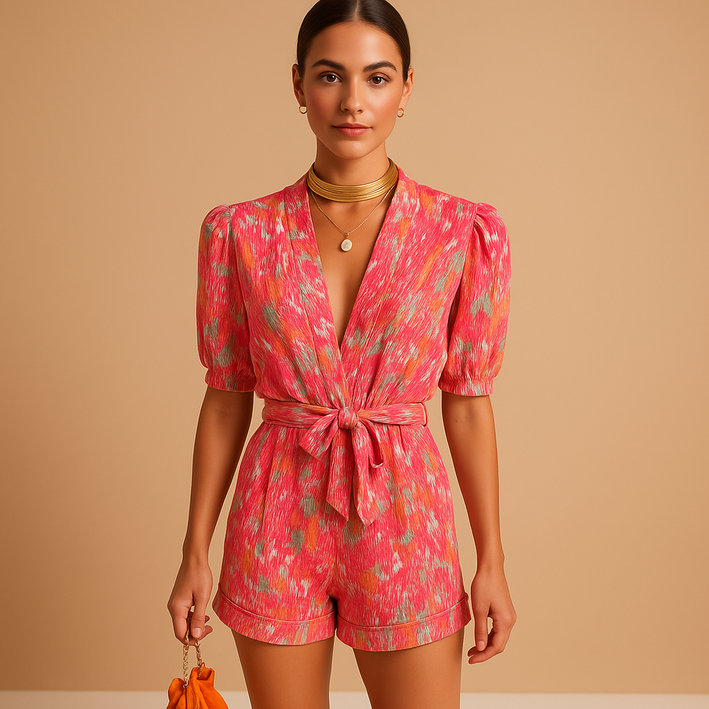 Vibrant Red Womens Summer Jumpsuit - Nocini