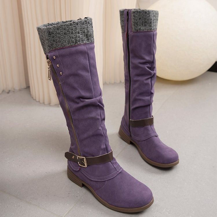 Tall Women's Boots with Side Zip - Chic and Cozy