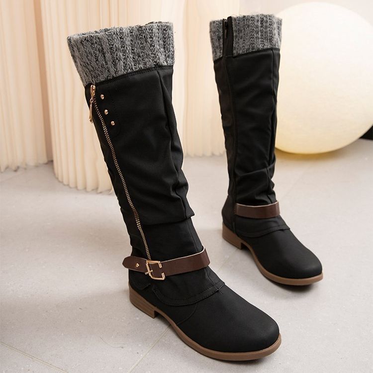 Tall Women's Boots with Side Zip - Chic and Cozy - Nocini