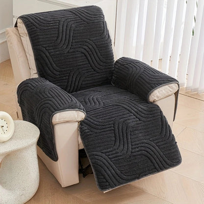 Soft Faux Leather Recliner Sofa Slipcover With Grip Back - Nocini