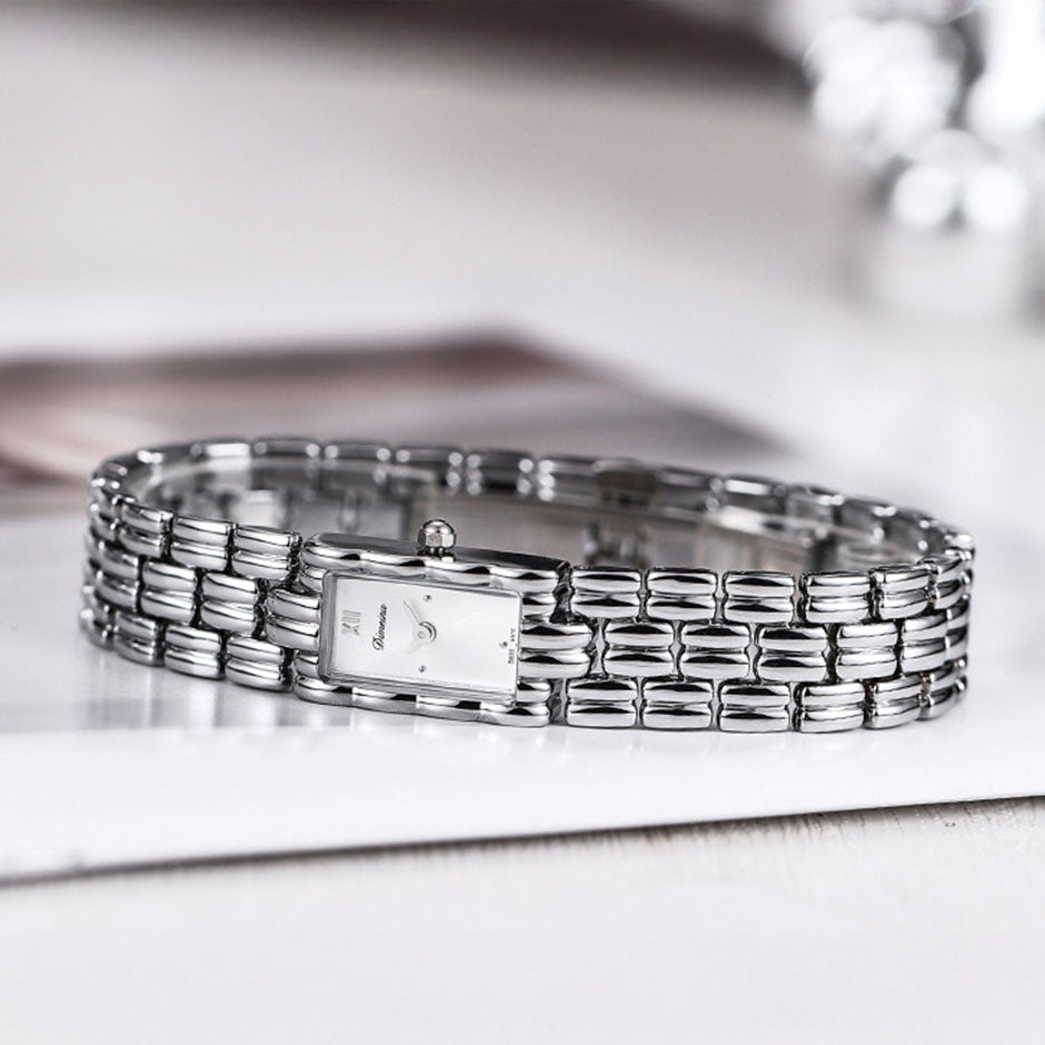 Classic Silver Rectangular Watch