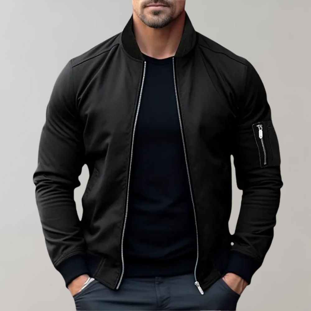 Classic Fit Zip Up Bomber Jacket