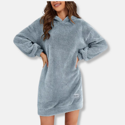 Cozy Women's Fleece Hooded Dress