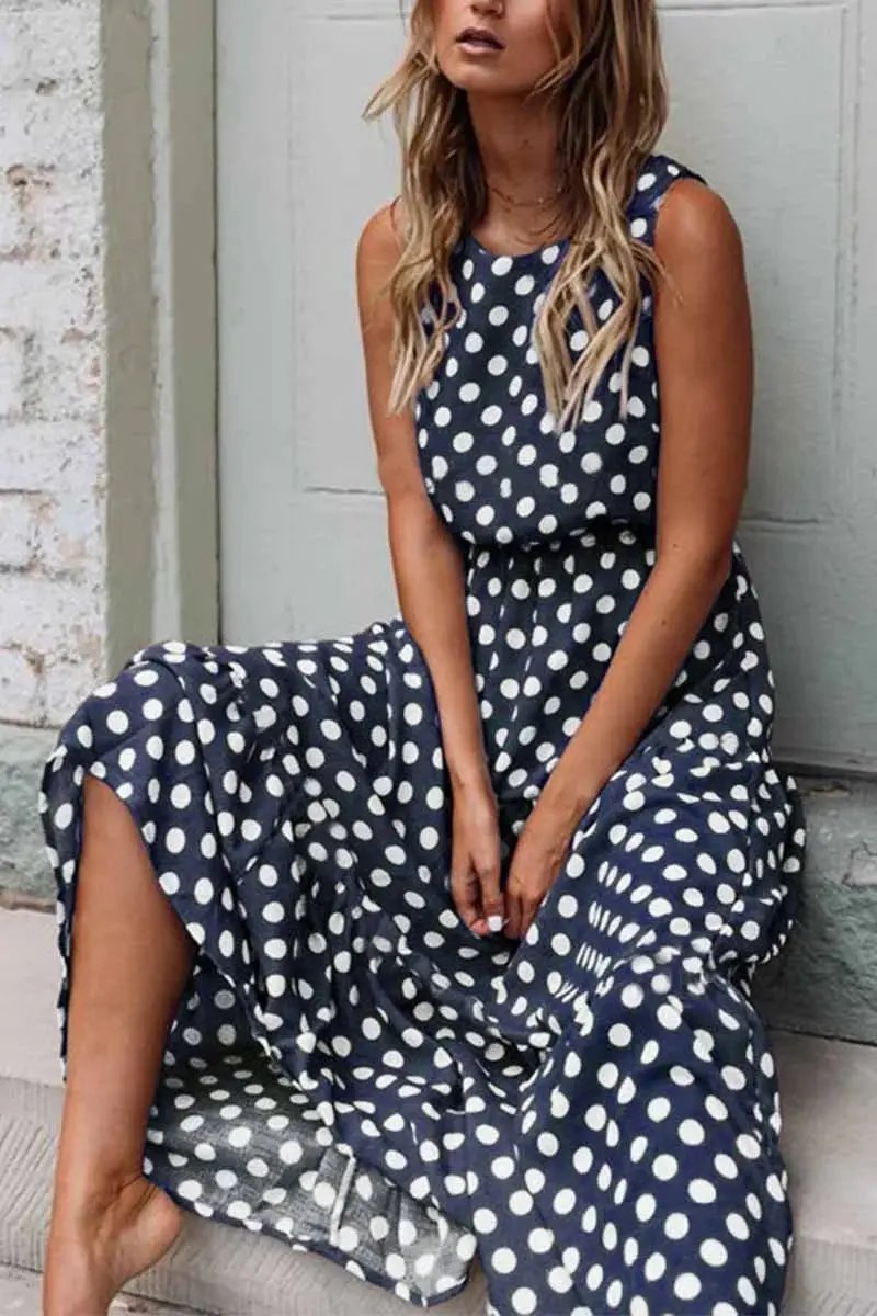 Women's Summer Dot Sundress - Easy Breezy Comfortable