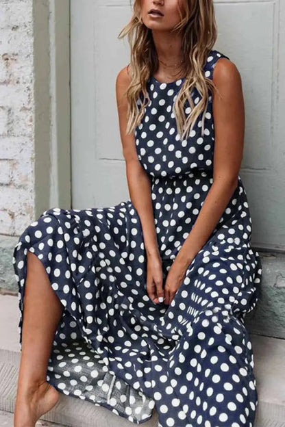 Women's Summer Dot Sundress - Easy Breezy Comfortable