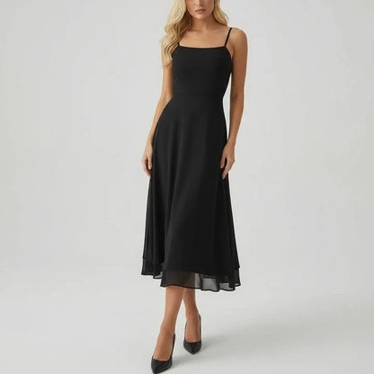 Casual Cap Sleeveless Midi Dress for Ladies