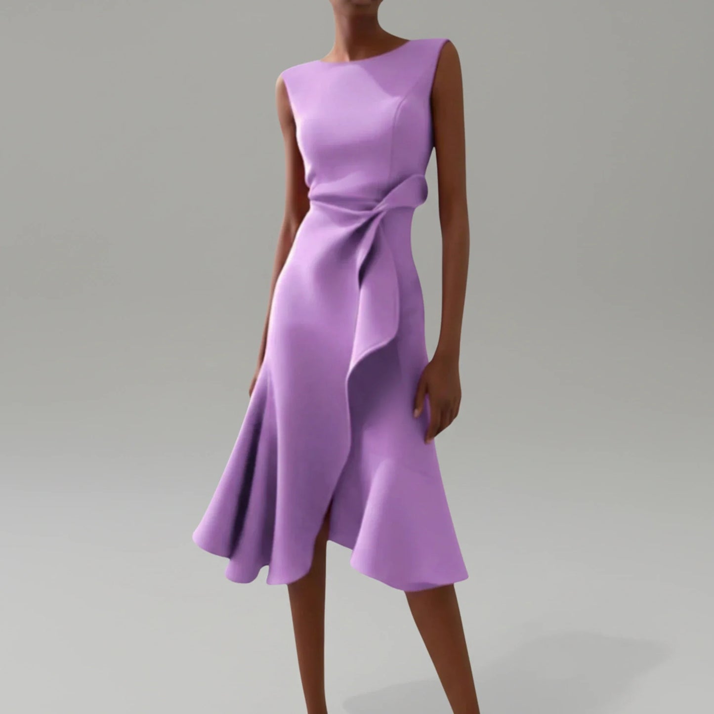 Summer Strapless Fit and Flare Midi Dress