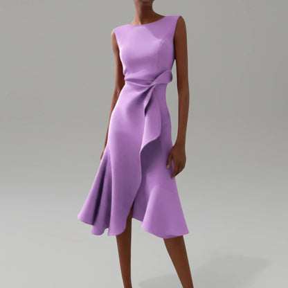 Summer Strapless Fit and Flare Midi Dress
