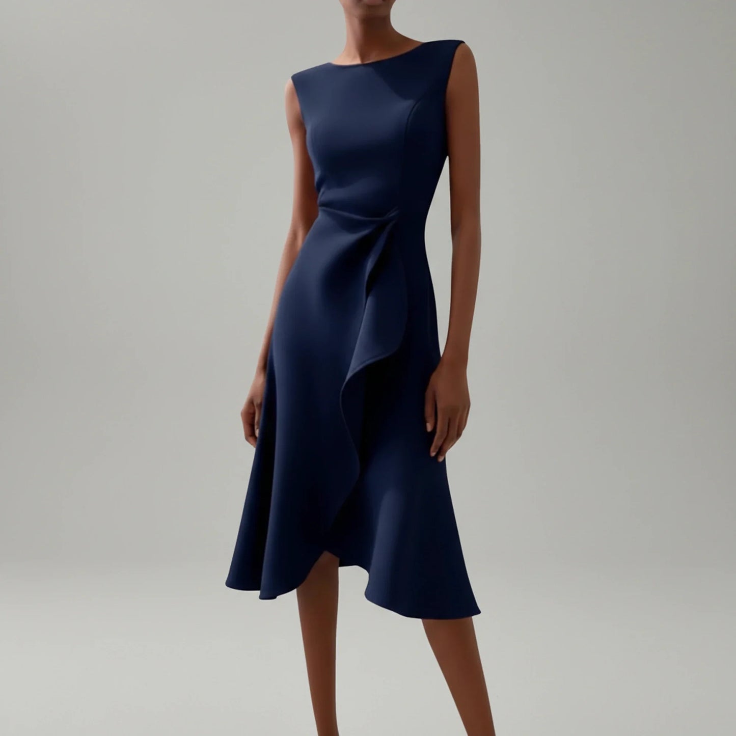 Summer Strapless Fit and Flare Midi Dress