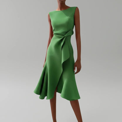 Summer Strapless Fit and Flare Midi Dress