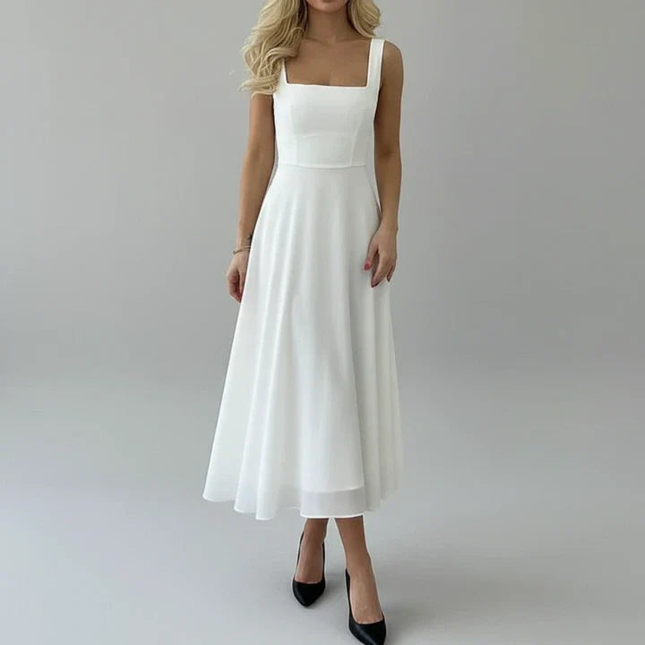 Casual Cap Sleeveless Midi Dress for Ladies - Olytrend