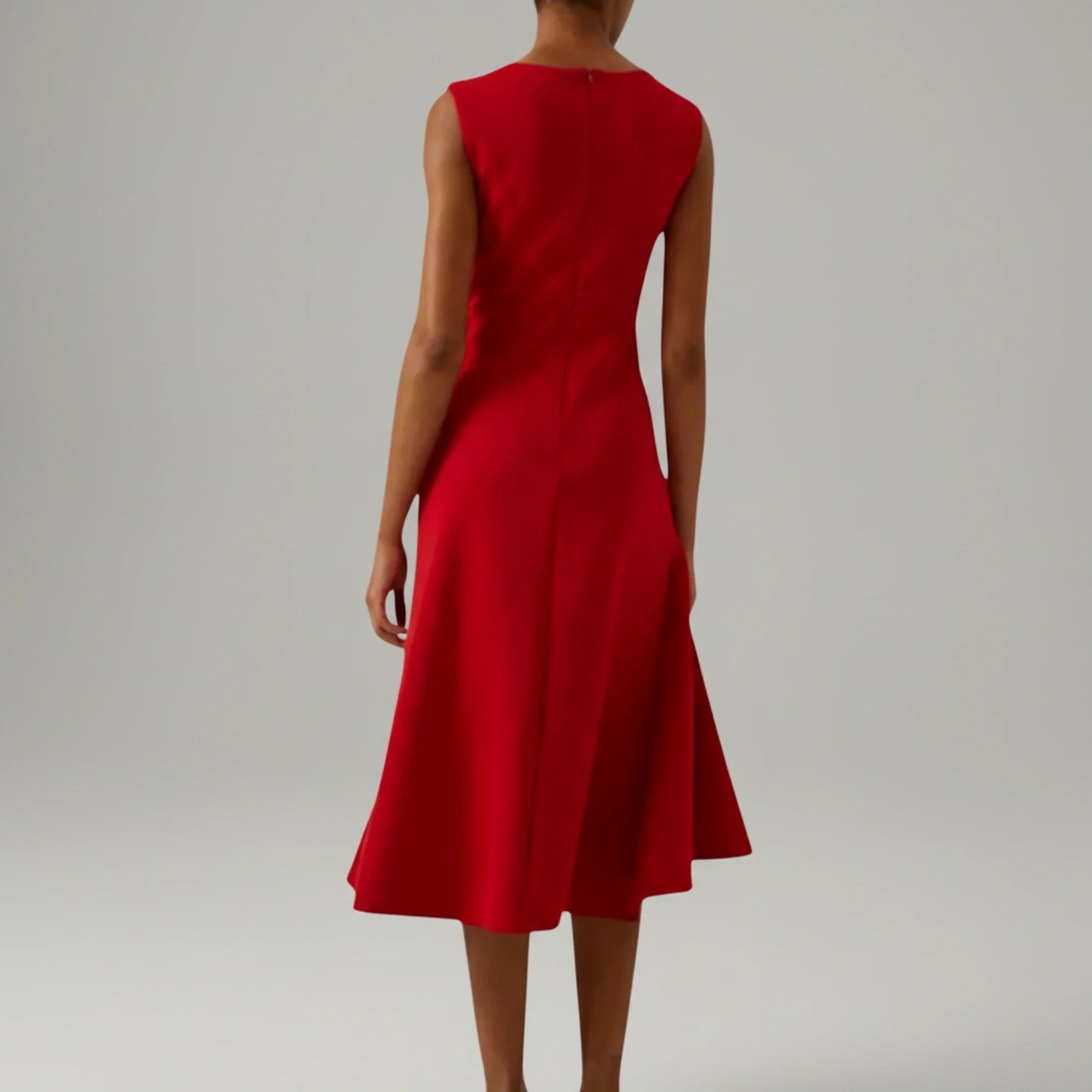 Summer Strapless Fit and Flare Midi Dress
