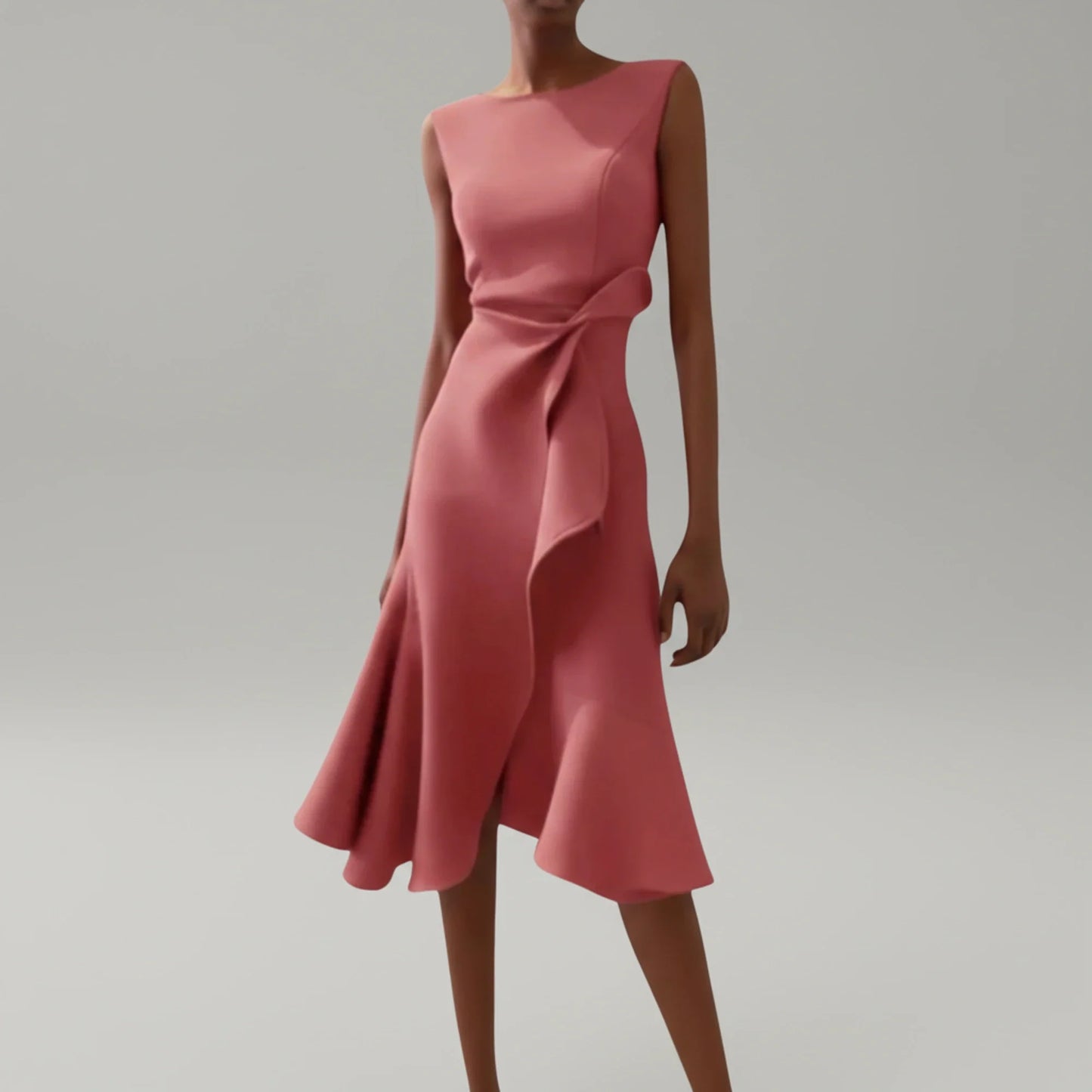 Summer Strapless Fit and Flare Midi Dress