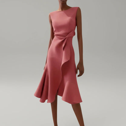 Summer Strapless Fit and Flare Midi Dress