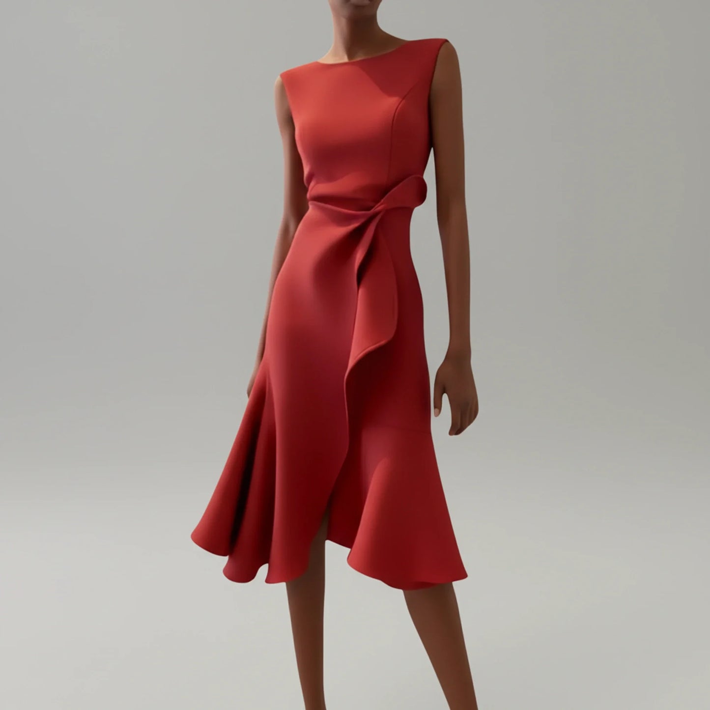 Summer Strapless Fit and Flare Midi Dress - Olytrend