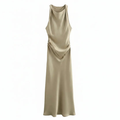 Fitted Strapless Waist Midi Women's Dress