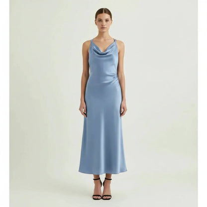 Fitted Strapless Waist Midi Women's Dress - Olytrend