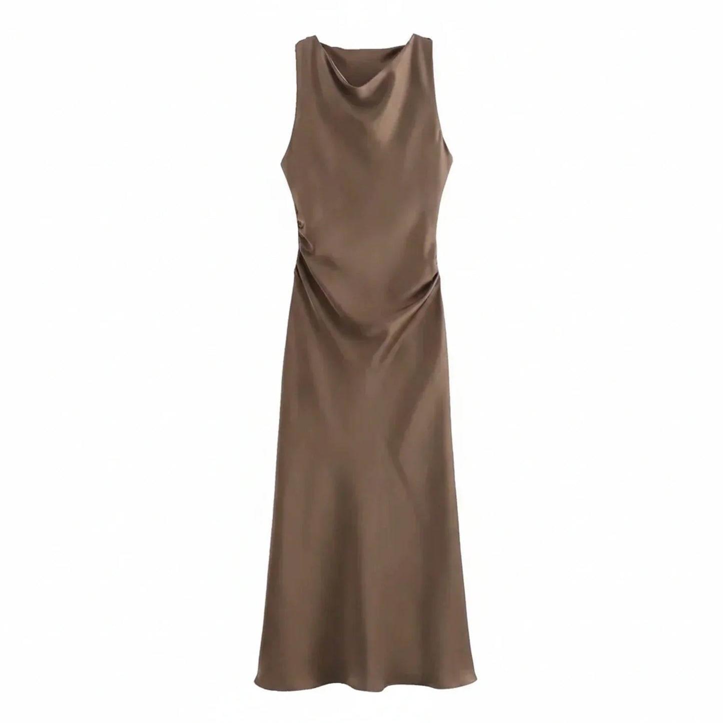 Fitted Strapless Waist Midi Women's Dress
