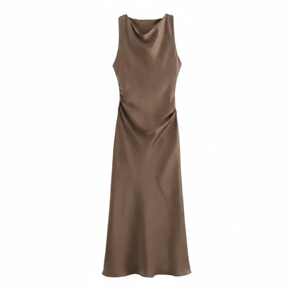 Fitted Strapless Waist Midi Women's Dress