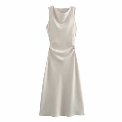 Fitted Strapless Waist Midi Women's Dress