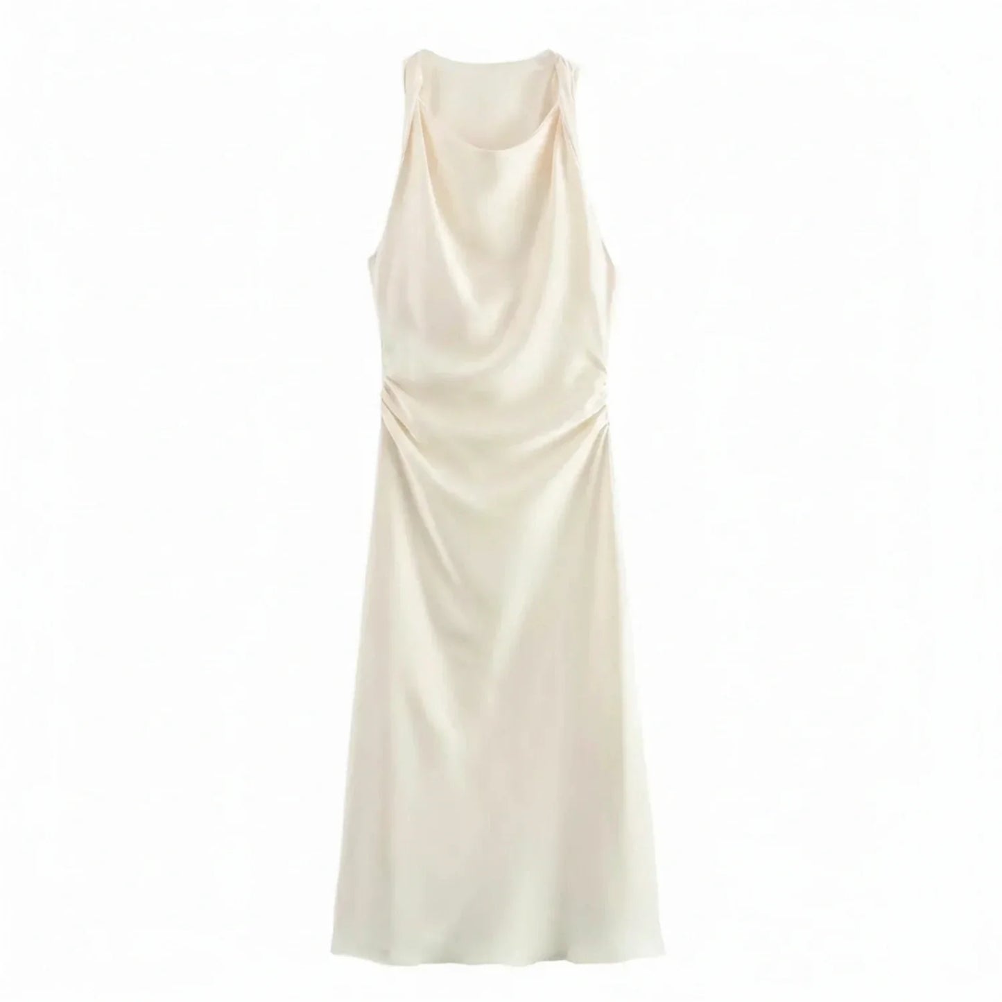 Fitted Strapless Waist Midi Women's Dress