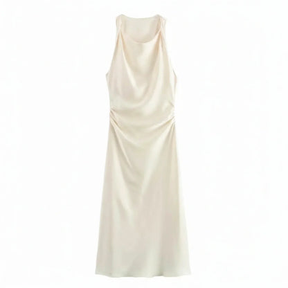 Fitted Strapless Waist Midi Women's Dress
