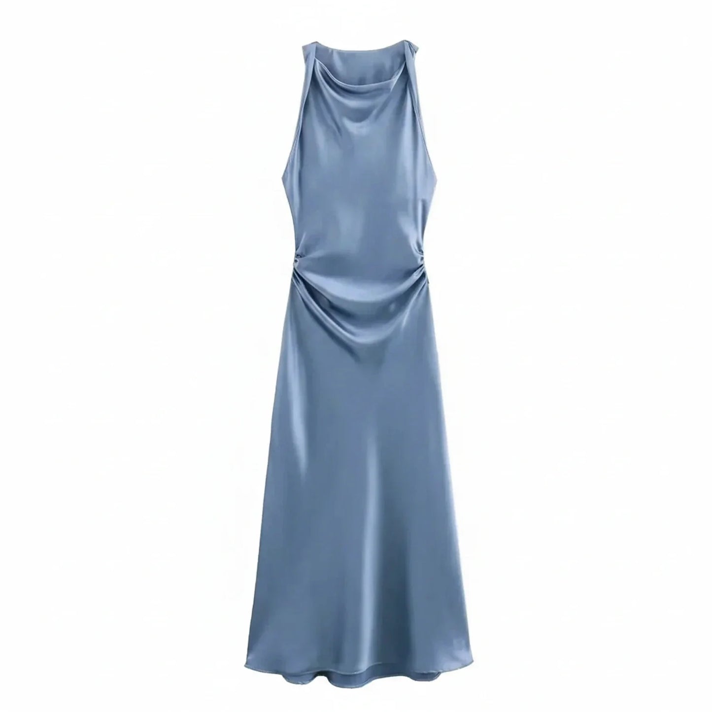 Fitted Strapless Waist Midi Women's Dress