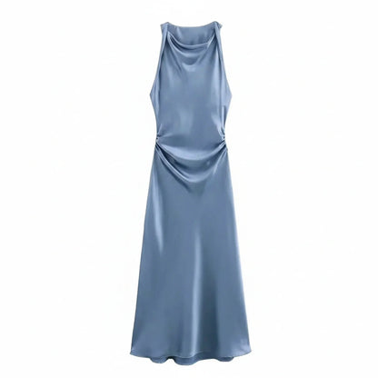 Fitted Strapless Waist Midi Women's Dress