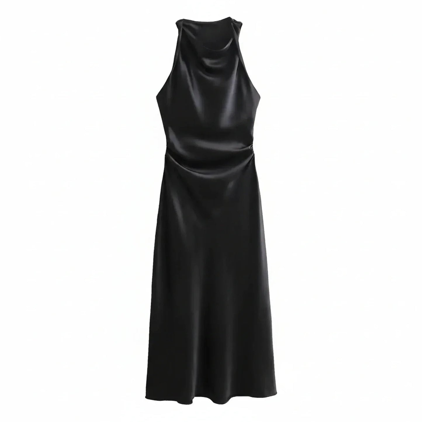 Fitted Strapless Waist Midi Women's Dress
