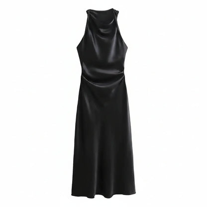Fitted Strapless Waist Midi Women's Dress