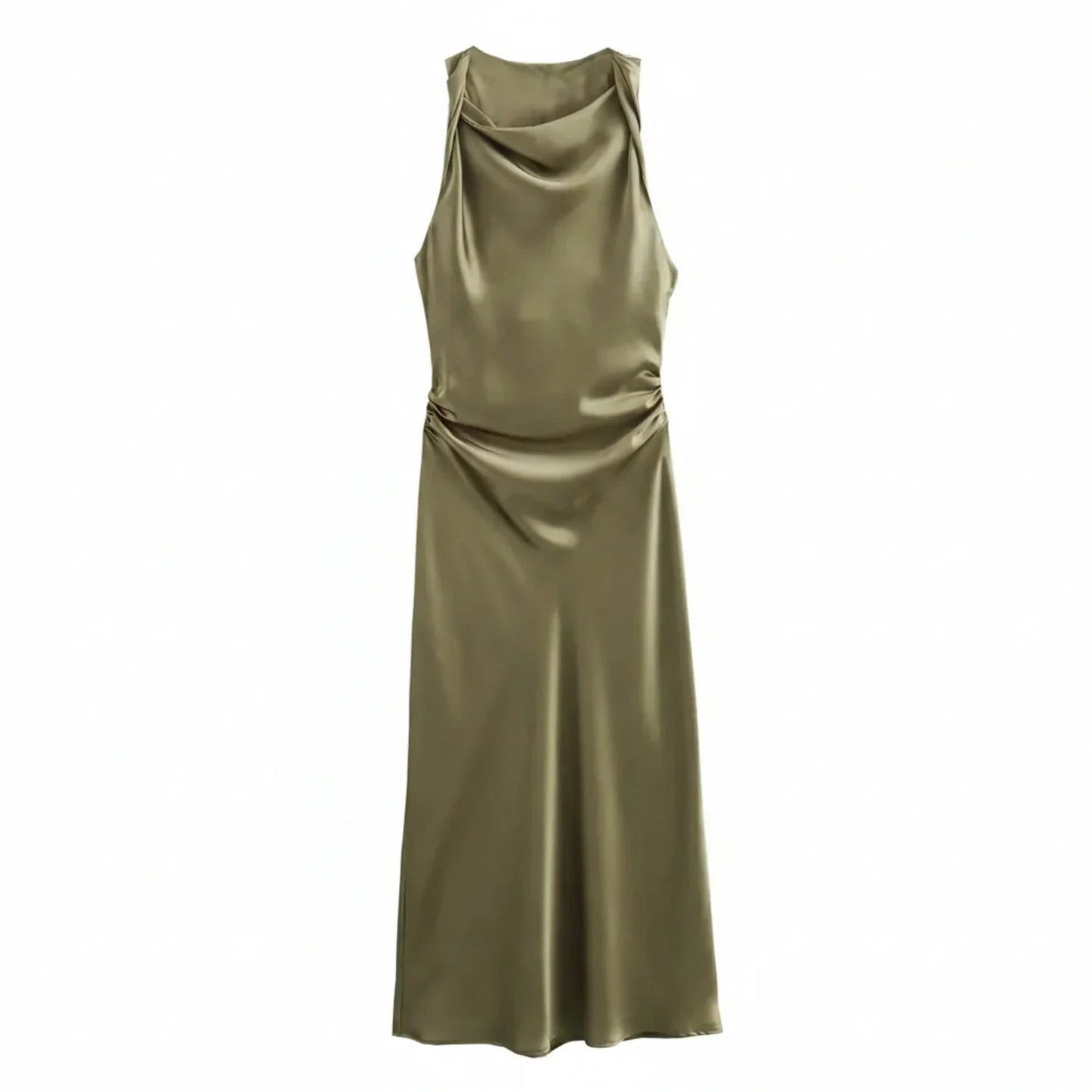 Fitted Strapless Waist Midi Women's Dress