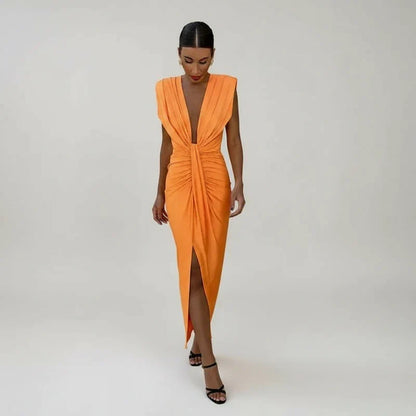 Ladies' Strapless Formal Midi Gown - Olytrend