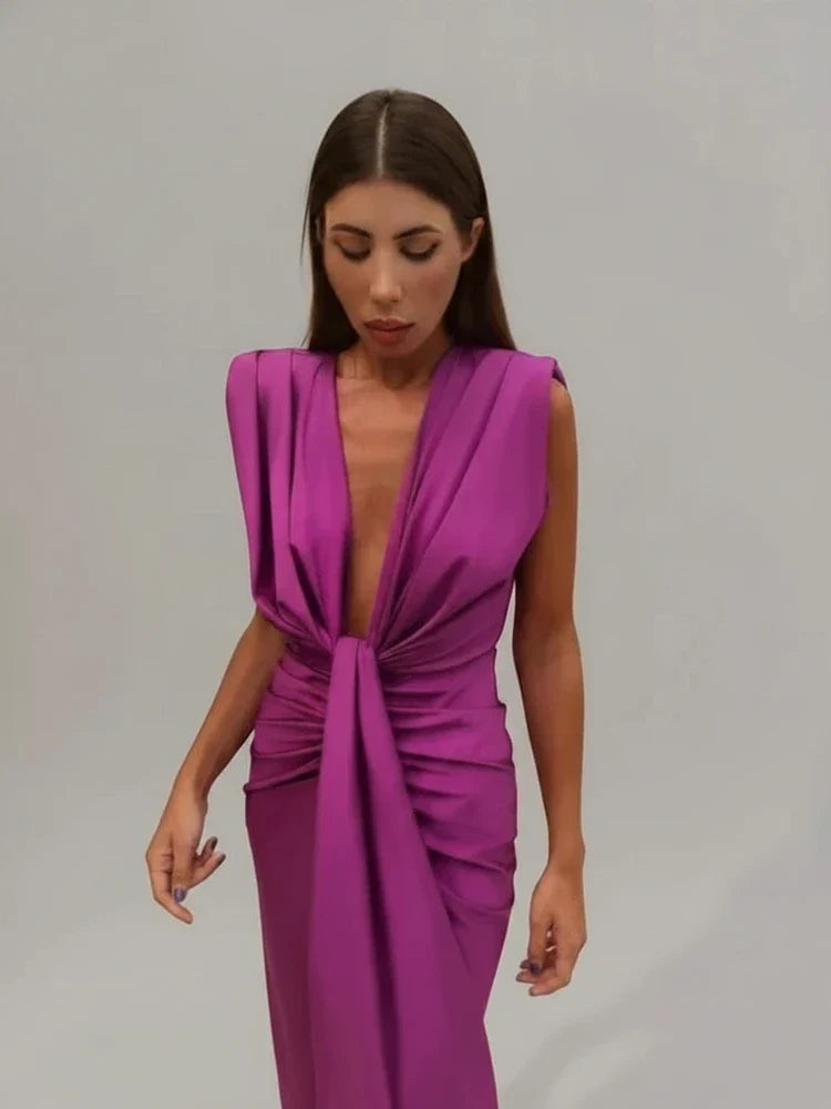 Ladies' Strapless Formal Midi Gown