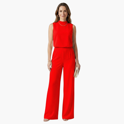 Chic Strapless Ladies Jumpsuit Wide Leg Design
