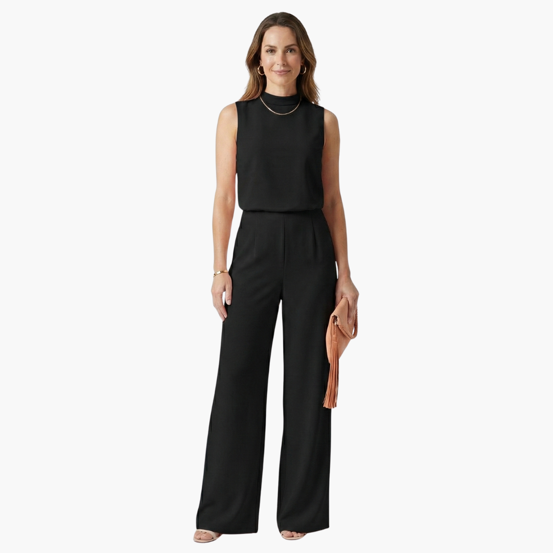 Chic Strapless Ladies Jumpsuit Wide Leg Design
