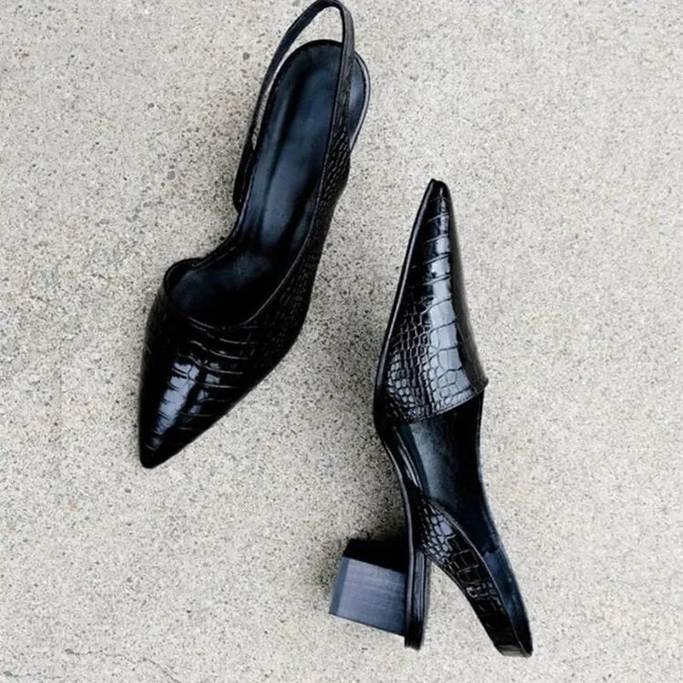 Slingback Pumps Mit Blockabsatz -  Annika