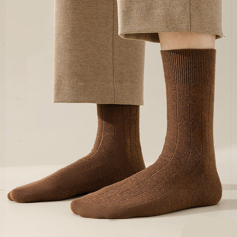 Comfortable Ribbed Patterned Crew Socks - Nocini