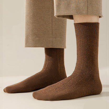 Comfortable Ribbed Patterned Crew Socks - Nocini